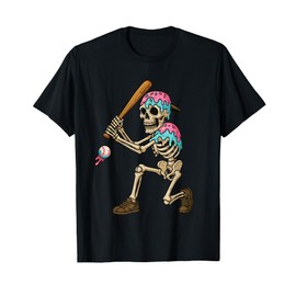 Funny Baseball Skeleton Ice Cream Drip Baseball Boys Youth T-Shirt