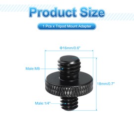 PATIKIL Tripod Screw Adapter 1/4" Female to M8 Female Tripod Nut Connector Camera Mount Screw Camera Double Head Converter Microphone Holder Magic Arm Tighten Accessories