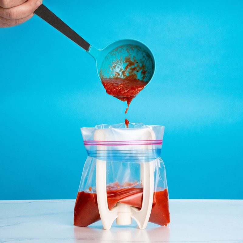 Bag Well Ziplock Bag Food Prep Holder Stand for Freezer