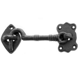 Door Bolt Antique Look Lock for Door Solid Cast Iron with Attached Loop Vintage Decorative Metal Garden Decoration (Antique)