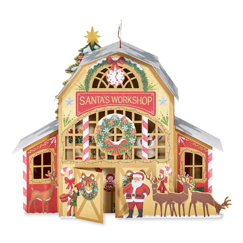 American Greetings Magic Moments Christmas Pop-Up Card (Santa's Workshop)