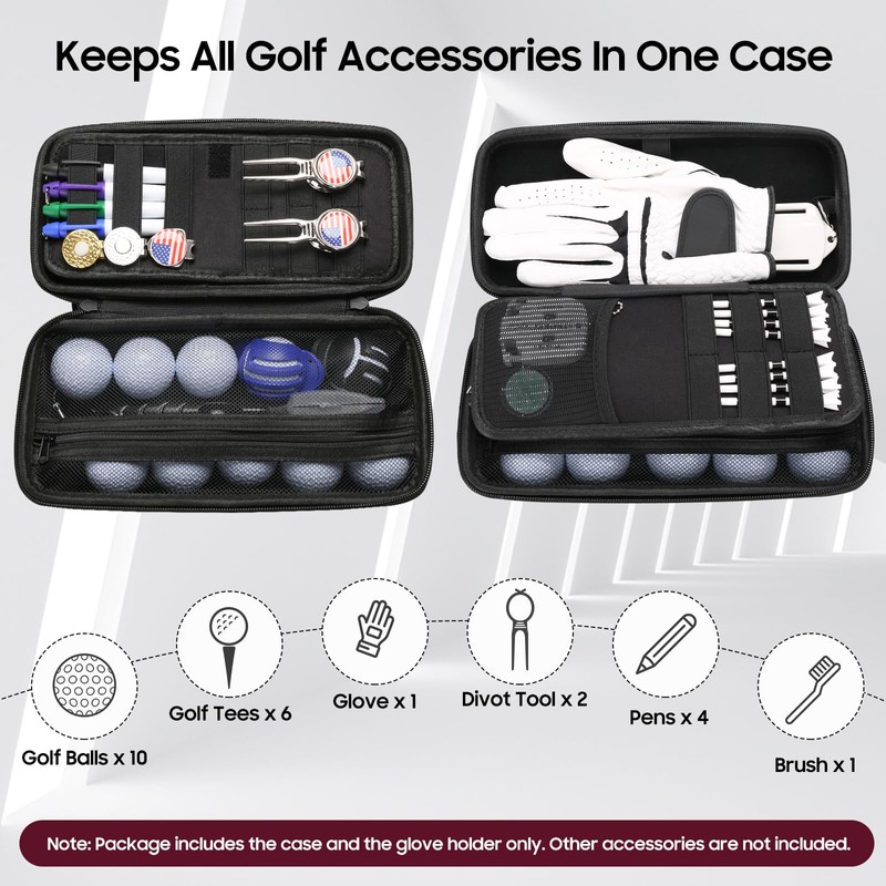 Wynaura Golf Glove Case with Removable Shaper - Hard Shell
