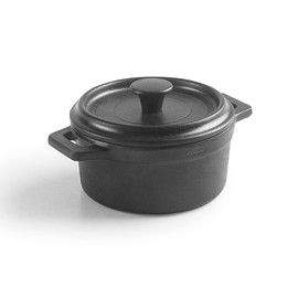 Lacor - 63393 - Mini Pot with Lid Melamine Dishwasher Safe BPA Free Diameter 14 cm 640 ml Black