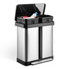Trash Can, 2 x 8-Gallon Garbage Can for Kitchen, Recycling