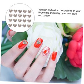 FOMIYES 20pcs Heart Shining Nail Gems Rhinestone Nail Art Stickers DIY Decorations for Art Lovers