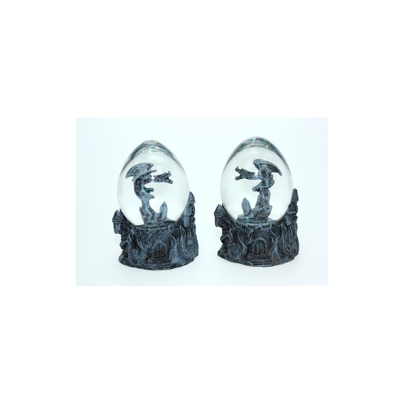 Cornelißen Glitter Ball Dragon Grey Double Animal Snow Miniature Shaker