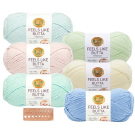 Craft Bunch Lion Brand Yarn – Feels Like Butta – Surtido de 6 madejas (pastas)