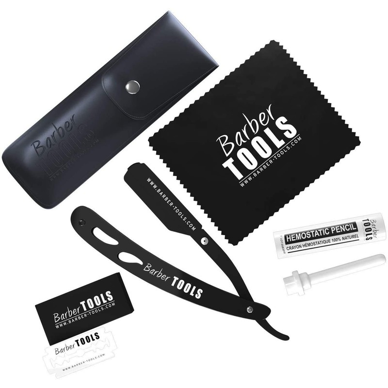 BARBER TOOLS â® Rasiermesser mit Box und 5 Rasierklingen +