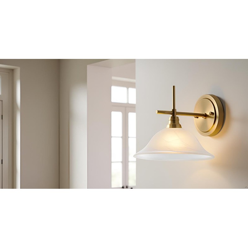 Aspen Creative 23140-11A Etched Alabaster Transitional Style Replacement Glass Shade