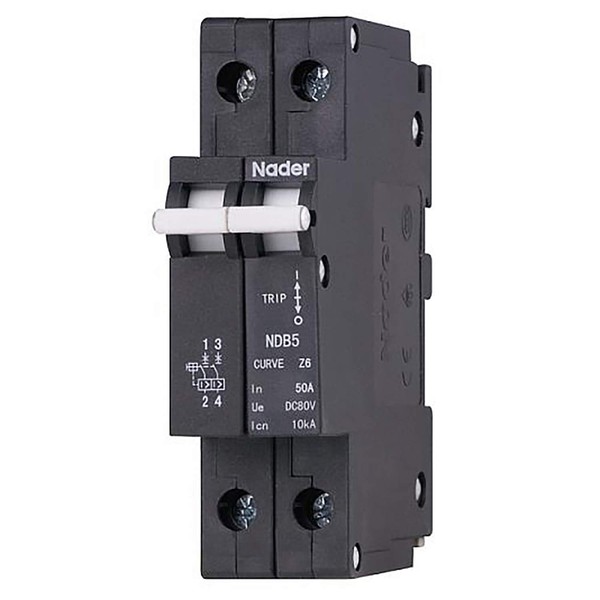 ASI NDB5-J415-2P DIN Rail Mount Circuit Breaker, UL 1077 Supplemental Protection, 2 Pole, 15 amp, 240/480V