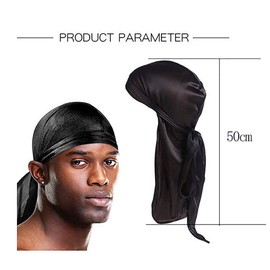 SIKAMARU Durag Long Tail Unisex Wide Straps Pirate Hair Loss Turban Hat for Women Men Hip Hop Daily Decoration Multiple Colors 8 Pieces