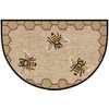 Half Round Door Mat Bee Happy Door Outdoor Entrance,for Outside