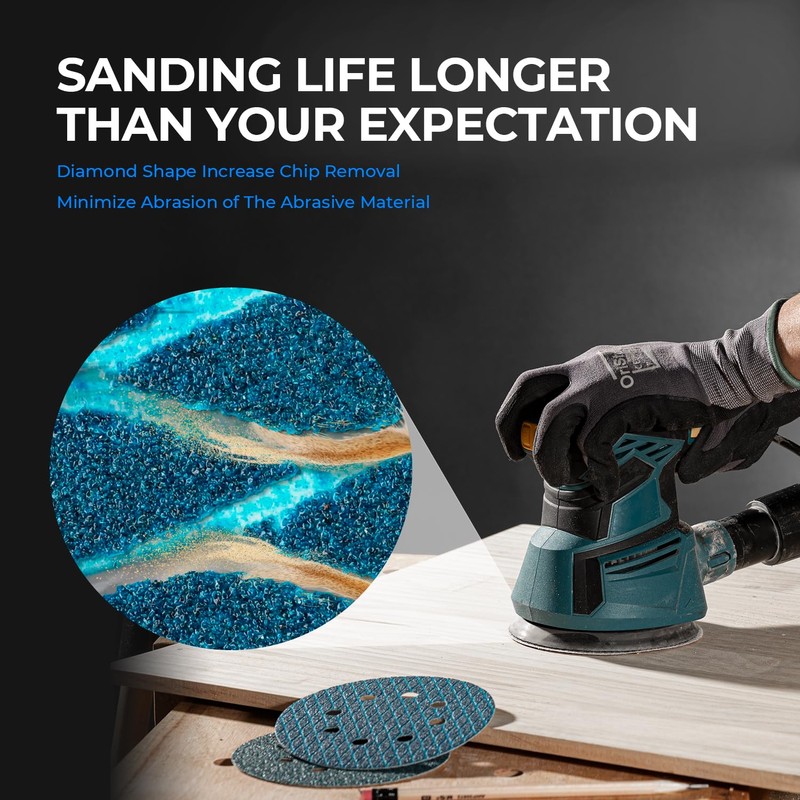 Diamond Shape 6 Inch 320 Grit Sanding Disc, Revolutionary Patent