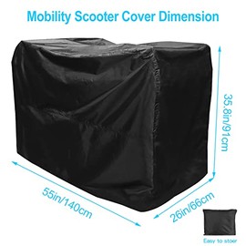 SANEIYA Mobility Scooter Cover Waterproof, 210D Oxford Wheelchair Waterproof Heavy Duty Storage Rain Cover (140x 66x 91cm)