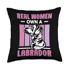 Real women own a Labrador - Mom Mother Women Labrador Throw Pillow