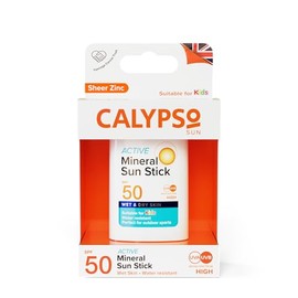 Calypso Calypso Mineral Sun Stick, SPF50 Sun Protection with Zinc Oxide for Wet and Dry Skin, Hypoallergenic, PABA free, 15g