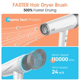 Fentgo High Speed Ionic Hair Dryer with Diffuser, Professonal Blow Dryer 110,000 RPMFast Drying, 1800W Thermo-Control Hairdryer for Women (TD-2308-1)