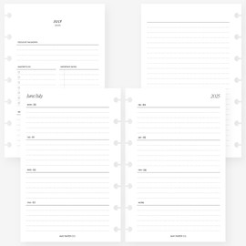 MAY PAPER CO. 2025/2026 Mini Happy Planner Week on Two Pages Weekly Planner Insert Agenda Refill for 7-Discs Mini HP Notebook 4.6 x 7 (Horizontal Lined)