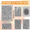 ACRNIGHEET 6 PCS Polymer Clay Texture Sheets Plants Clay Mat