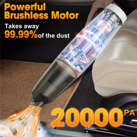 MARLALL Car Vacuum Portable Cordless Handheld Vacuum Cleaner, Rechargeable Dust Buster, 20000PA High Power Strong Suction/Air Blower Small Vacuum Cleaner for PC Cleaning-White
