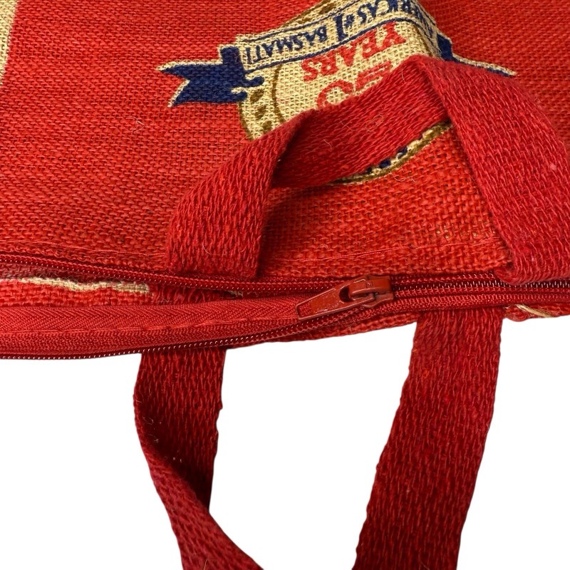 Royal Basmati Rice Bag 20lbs Burlap w Handles Zipper Heavy