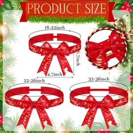 Luinabio 12 Pcs Christmas Elastic Bows for Gift Boxes Stretch Loops with Bows Adjustable Elastic Ribbon Xmas Bows Elastic Bows for Gift Boxes Wrapping Party Favors Wedding Supplies(Red,18-22 Inch)
