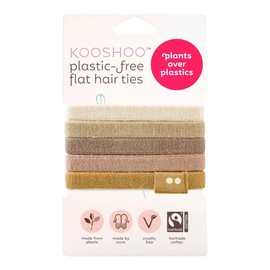 Kooshoo Plastic-Free Flat Hair Ties - Blond, 5 Pack