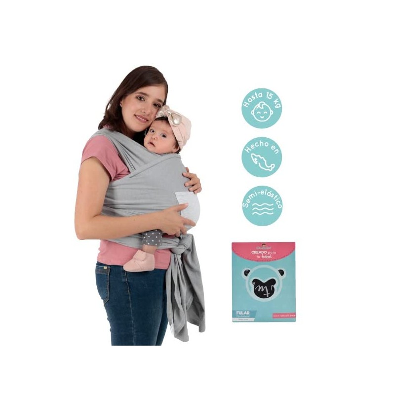 Fular semielástico Changuitos (Gris Claro)