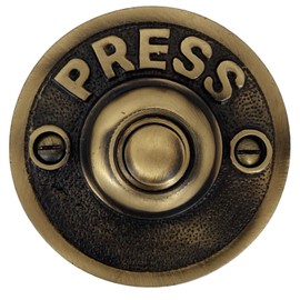 PRESS Retro Push Button Doorbell in Brass (Highlighted Bronze)