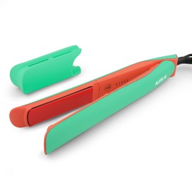 ALEELAI Flat Iron Hair Straightener and Curler, 2-in-1 Ceramic Styling Tool with Floating Plates, Fast Heat-Up, Adjustable Temperature, Dual Voltage for Travel & Home Use