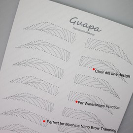 3pcs Double Sided Pre-printed Strokes Practice Skin Silicone Hair Strokes Practice Pad Latex Skin for Microblading Practice(9 Pairs Hairstroke Outlines)