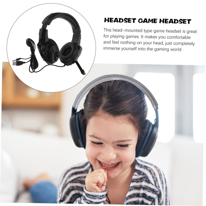 TEHAUX 1Pc Luminous Gaming Headset with Microphone Comfortable Over Ear