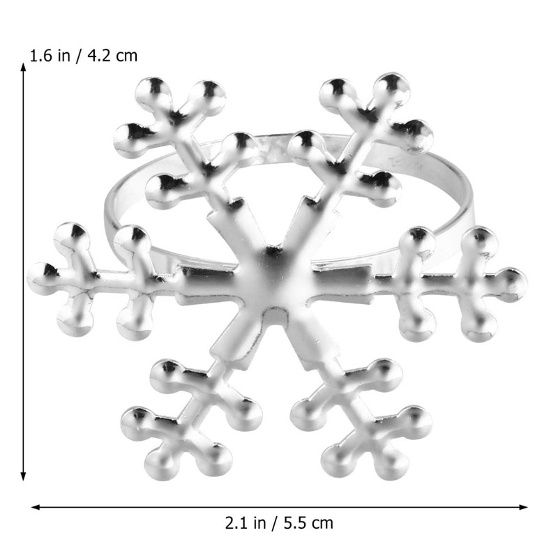 VALICLUD 6Pcs Christmas Snowflake Napkin Rings Serviette Holder Napkin Buckle
