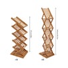 Gdrasuya10 5 Tier Bamboo Foldable Magazine Display Rack Portable Literature