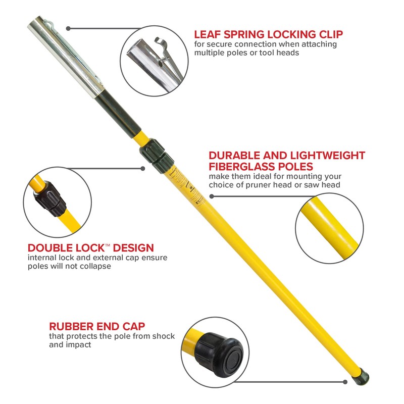 Jameson TP-12F Double Lock™ Telescoping Fiberglass Pole for Pole Saw