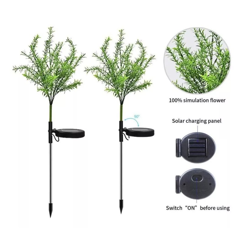 NineFox Paquete 2 Luces Solares Para Jardín 15 Led Multicolor