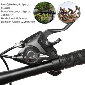 Zhixifan EF51-7 Fach Gangschaltung Schalthebel Bremshebel mit Bremskabel 3x7 Schalthebel Set mit Ganganzeige Fahrrad Bremsbeläge Fahrrad Reflektoren Vorne Hinten Set für Rennrad Citybike