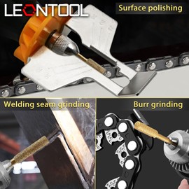 LEONTOOL 8 Pcs High Hardness Diamond Chainsaw Sharpener Bit 3/16" 4.8mm Titanium Plated Burr Stone File Polishing Tool with 1/8" Shank Burr Grinding Stone File for Chain Saw Wood Jewelry Stone, Golden