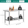 YITAHOME NSF Stainless Steel Table, 48" X 24" Work Table