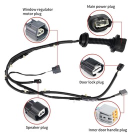 PWR FEVER Rear Driver Side Door Jumper Wire Assembly 2009-2014 Compatible with Ford F150 Crew Cab Replaces 9L3Z-14631-CAA Rear Door Wiring Harness (Left)