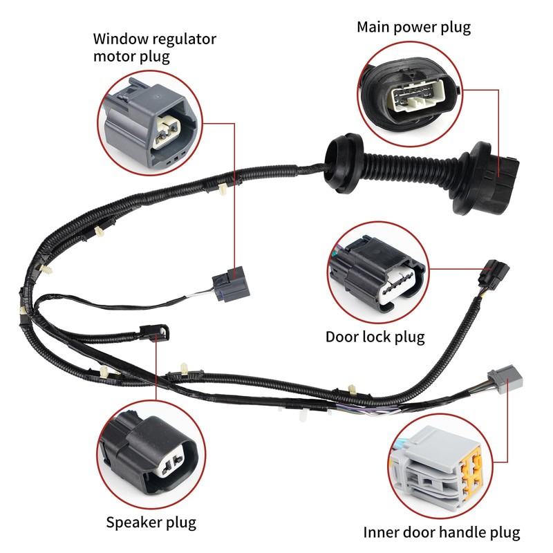 PWR FEVER Rear Driver Side Door Jumper Wire Assembly 2009-2014