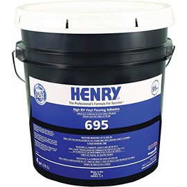 Ardex Henry 695, Solvent-Free, Acrylic Polymer-Based, Vapor and Water Resistant, Universal Adhesive, 4 Gal (15.14 L) Pail, for LVT and Vinyl Flooring Underlayment in Residential or Commercial Areas
