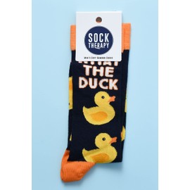 Sock Therapy Mens Novelty Socks Funky Pattern Colorful Fun Dress Socks Smart Design Animal Print Comfortable Breathable Socks Non Slip Great Gift - What the Duck