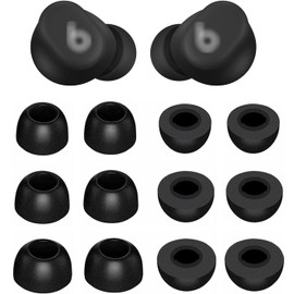 BLUEWALL Foam Ear Tips eartips Compatible with Beats Solo Buds, 6 Pairs S/M/L Sizes Ear Tips Replacement Memory Foam Earbuds Tips, Compatible with Beats Solo Buds 6 Pairs Black
