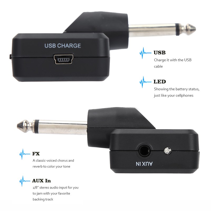 Portable Rechargeable Electric Guitar Plug Mute Headphone Amplifier Accessories