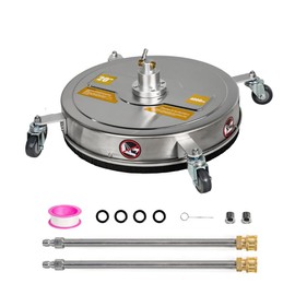 ANGLEWIDE 20" 4000 PSI Pressure Washer Surface Cleaner Stainless Steel w/ 4 Wheels Sliver