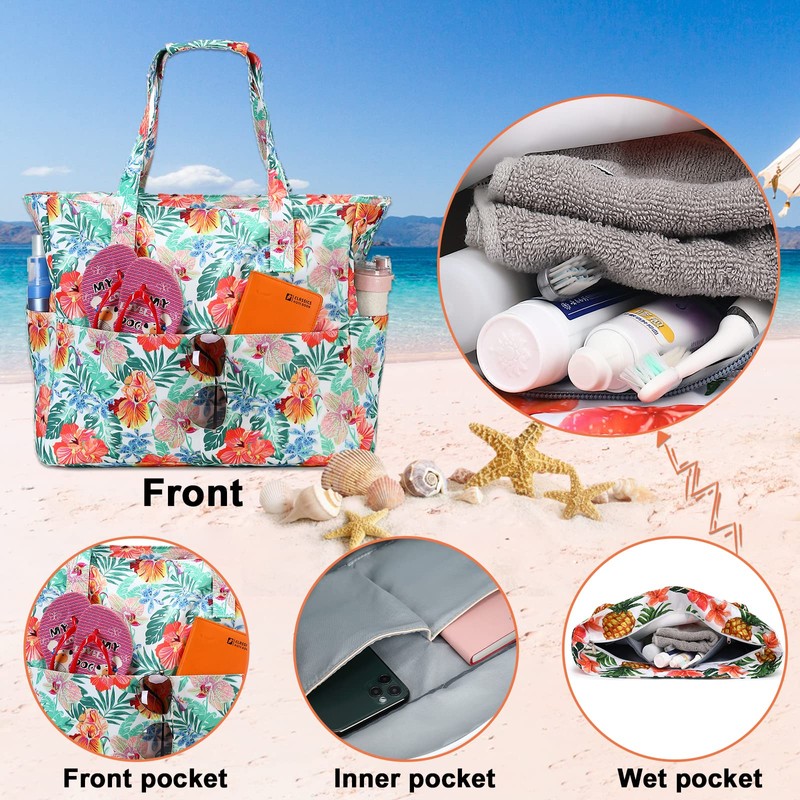 Waterproof Beach Tote Pool Bags for Women Ladies Extra Large