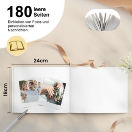 Fosdaling Wedding Guest Book - Guest Book - 180 Blank Pages Premium Thick Paper Wedding Album - Wedding Book Guest Book for Weddings, Birthdays, Baby Showers, Holidays etc