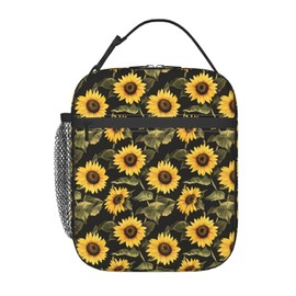 Sunflower Lunch Box Insulated Lunch Bag for kids Girls Boys Women,Reusable Lunch Box Containers for Women Men,Durable Cooler Tote Bag Lunchbox for Office/School/Picnic