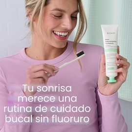 Pasta dental sin flúor Boka, pasta dental con nano hidroxiapatita, apropiada para dientes sensibles - para cuidado oral de adultos y niños - sabor a m